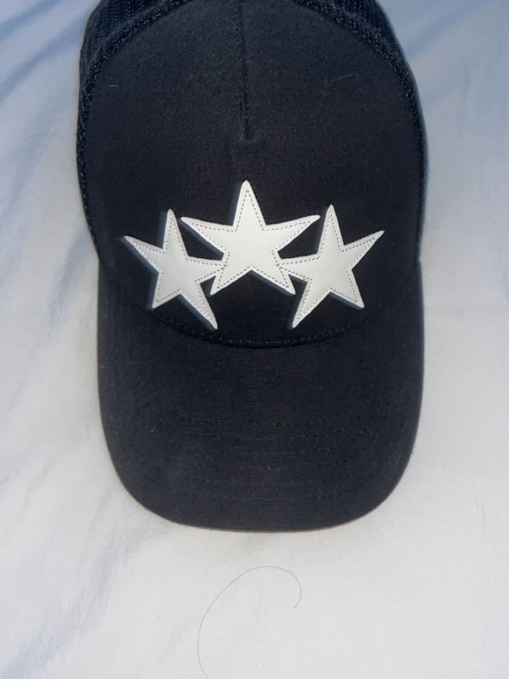 AMIRI Black Cap with White Triple Star Appliqué